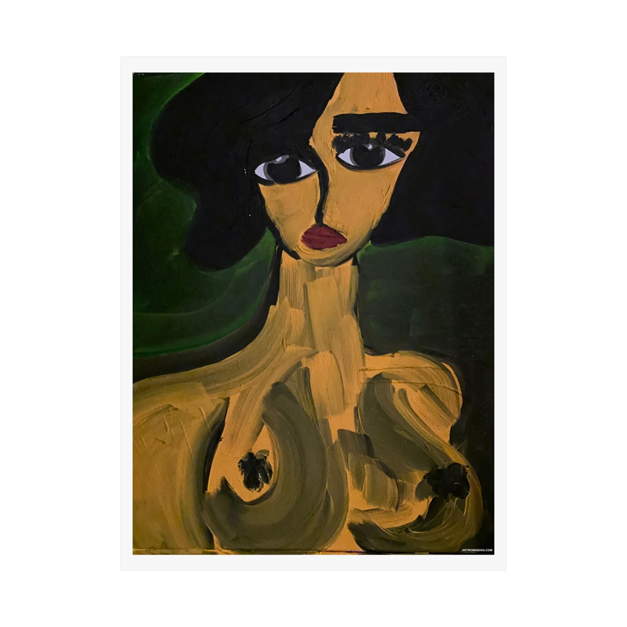 Affiche, Portrait abstrait de nu | Figure féminine expressionniste, Minimalisme