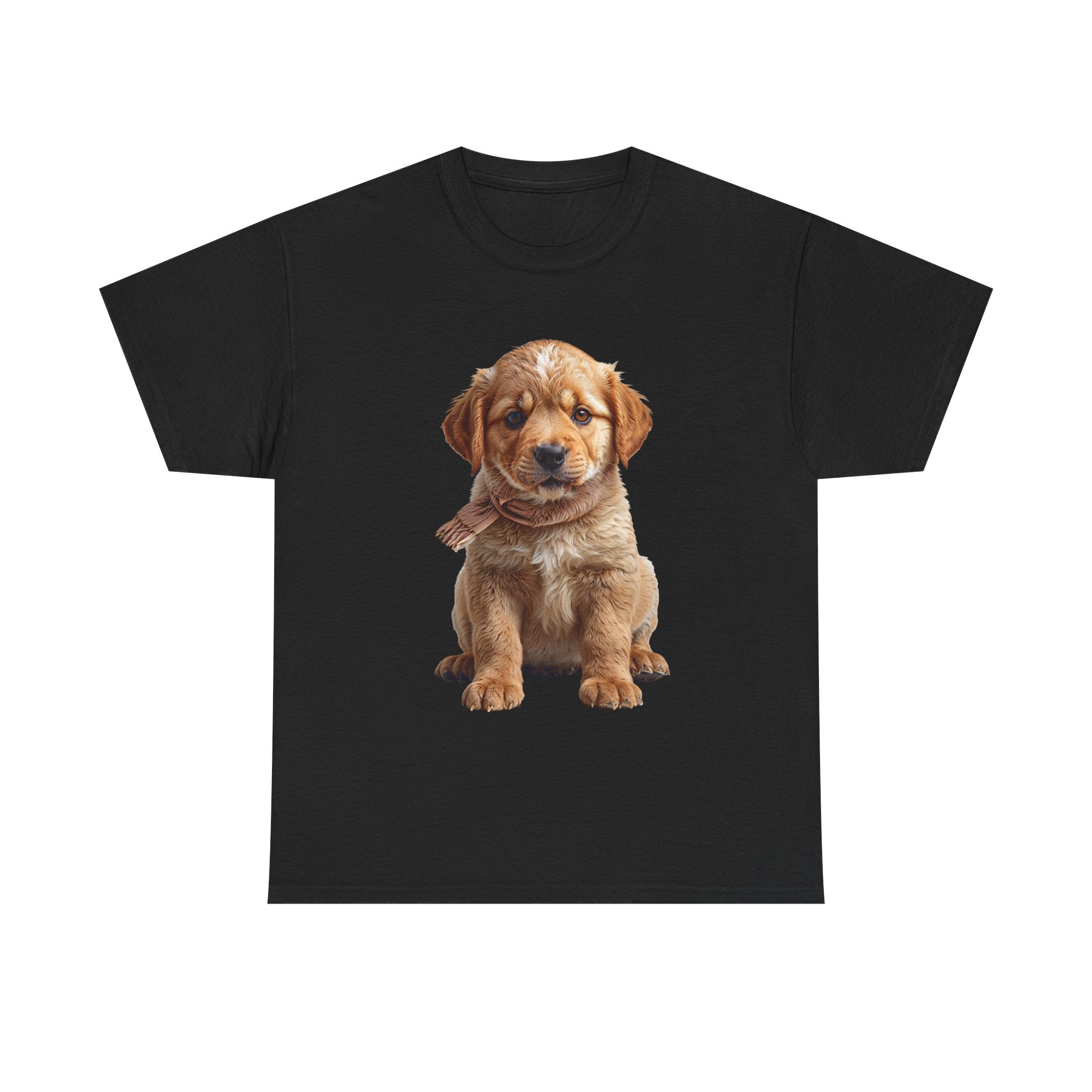 T-shirt chiot assis mignon | T-shirt chiot Golden Retriever