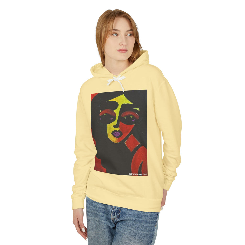 Abstract Woman Face Portrait Hoodie | Minimal Line Art, Modern Portrait Sweatshirt