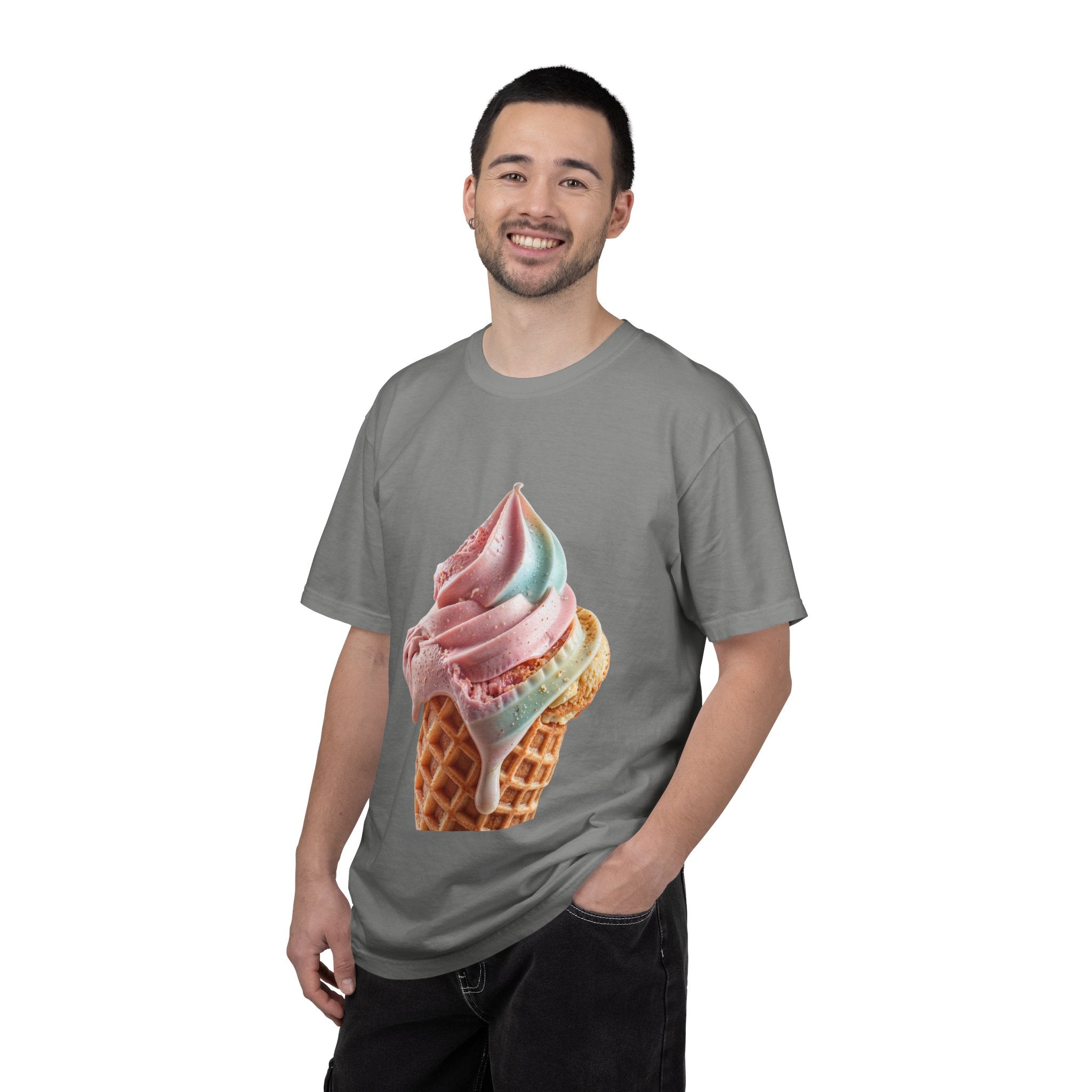 T-shirt Cornet de glace arc-en-ciel pastel | T-shirt dessert à la crème glacée molle
