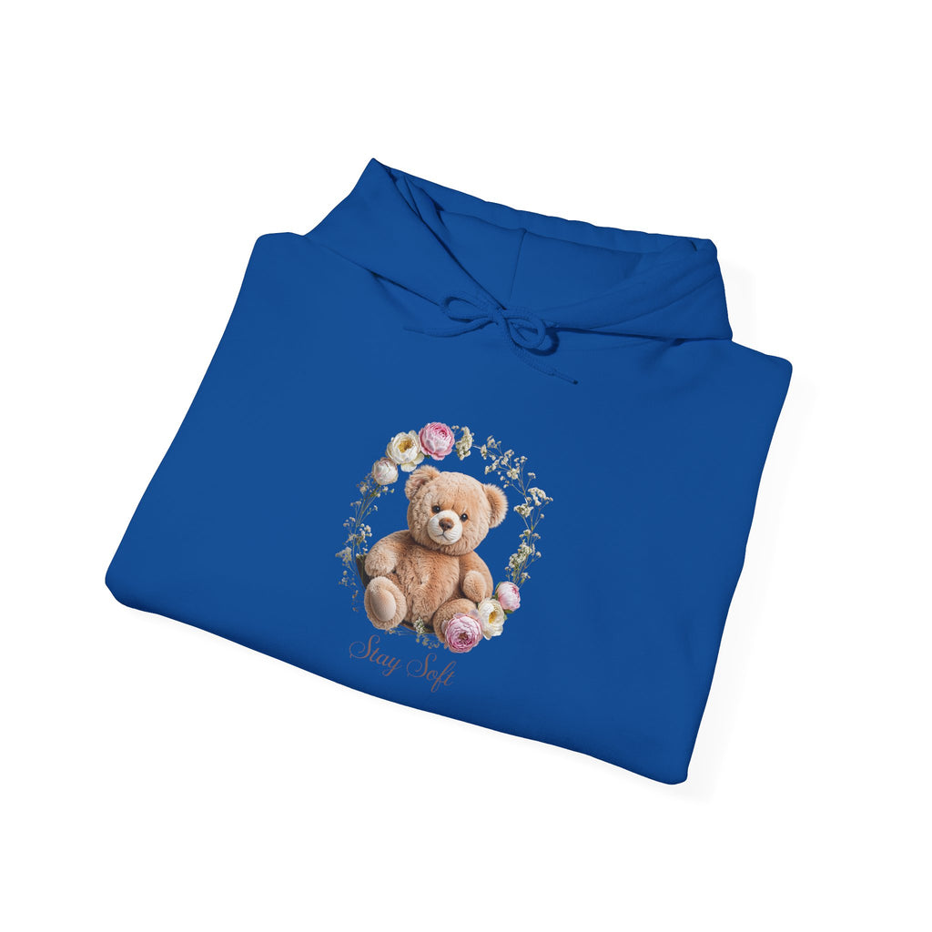 Sweat à capuche ours en peluche et couronne de fleurs | Sweat-shirt ours mignon avec roses