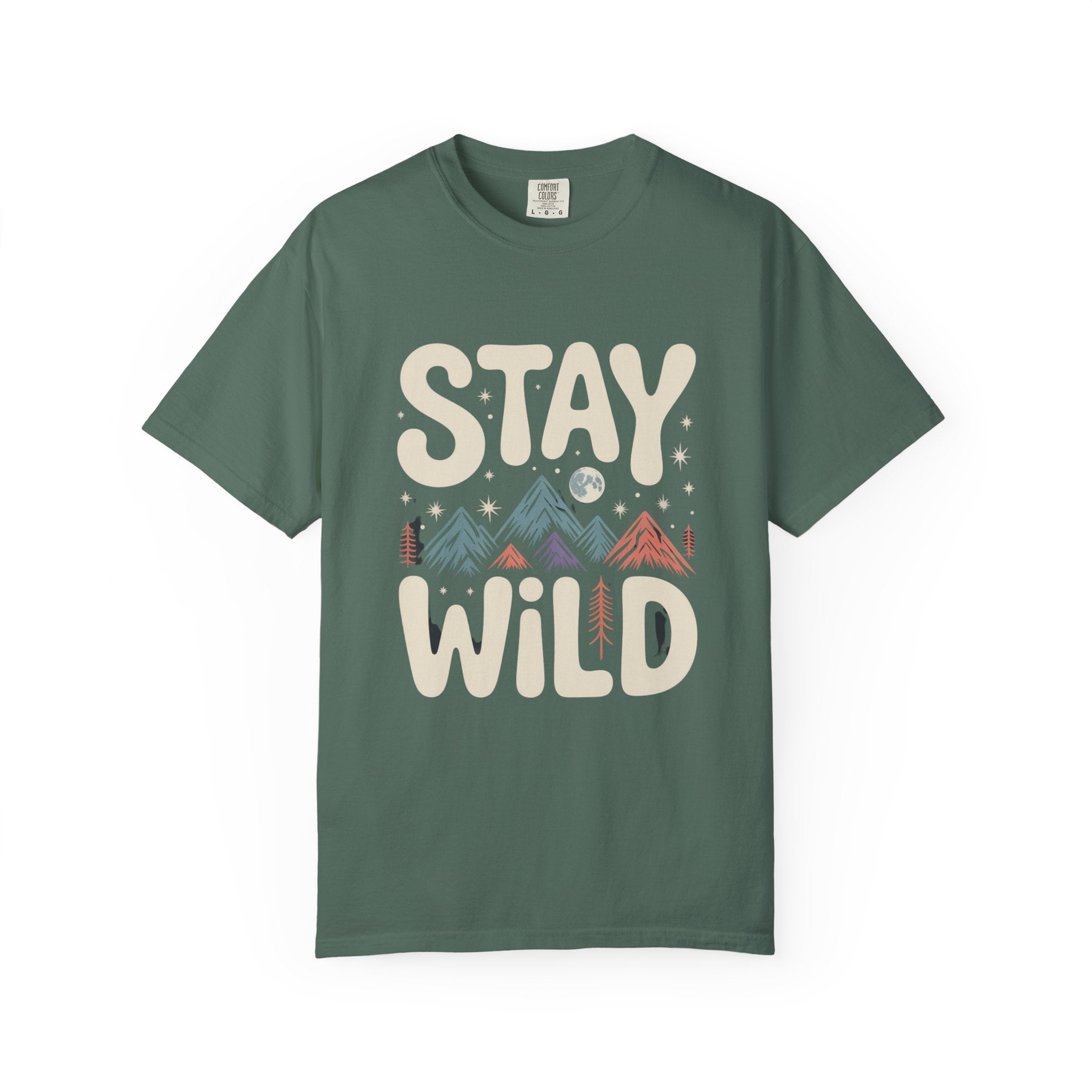 Stay Wild mountain design T-shirt | adventure typography tee