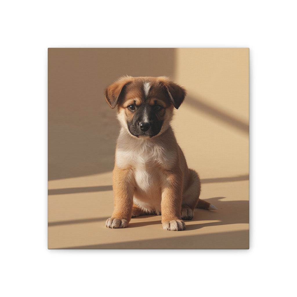 Brown Puppy Portrait Canvas, gift for dog lovers