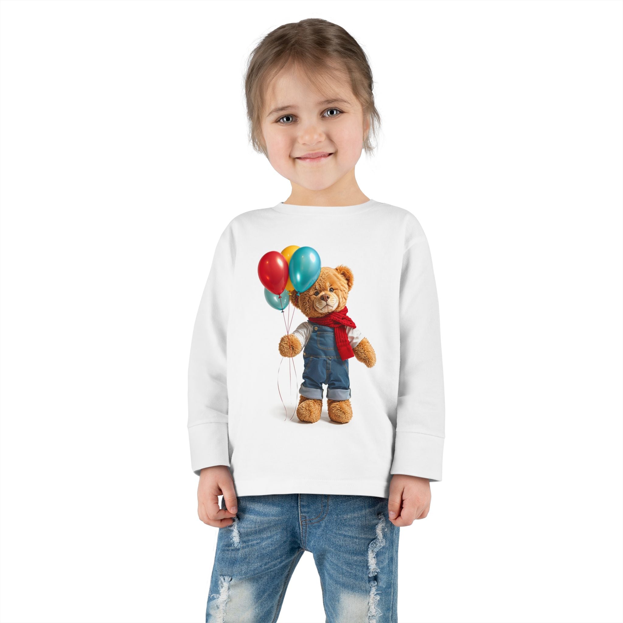 T-shirt enfant Ours en peluche avec ballons | Illustration d'un adorable animal en peluche