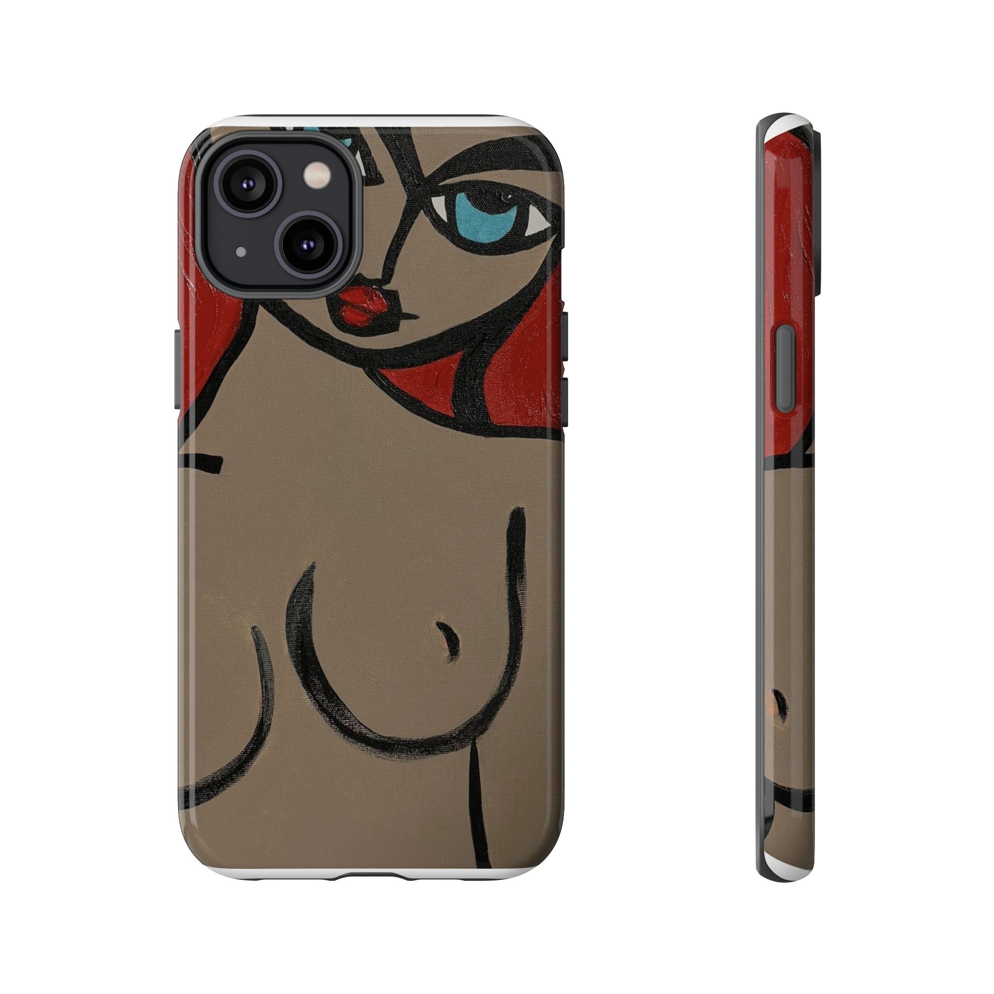 Coque de téléphone minimaliste | Figure féminine abstraite, faite main