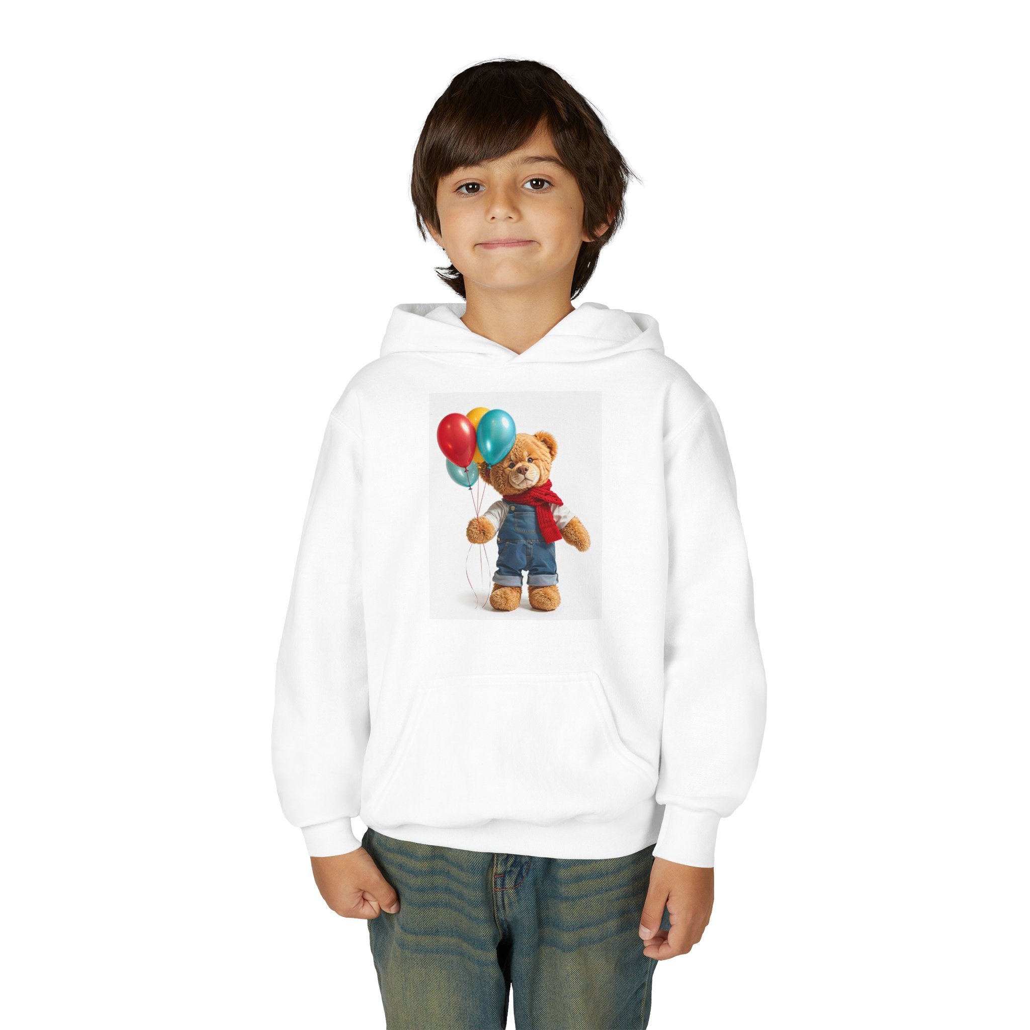 Sweat à capuche enfant Ours en peluche et ballons | Sweat-shirt d'anniversaire enfant