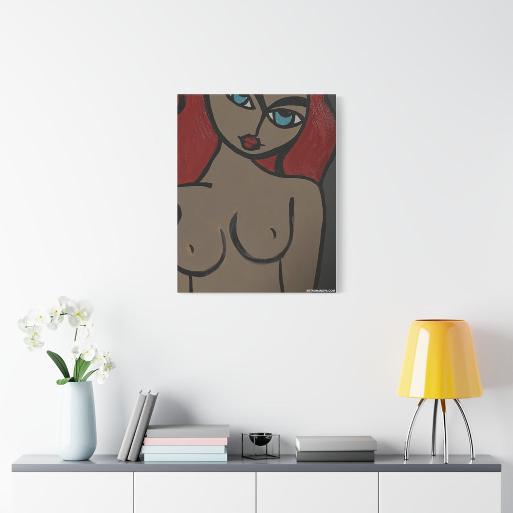 Portrait abstrait de femme nue sur toile | Art contemporain