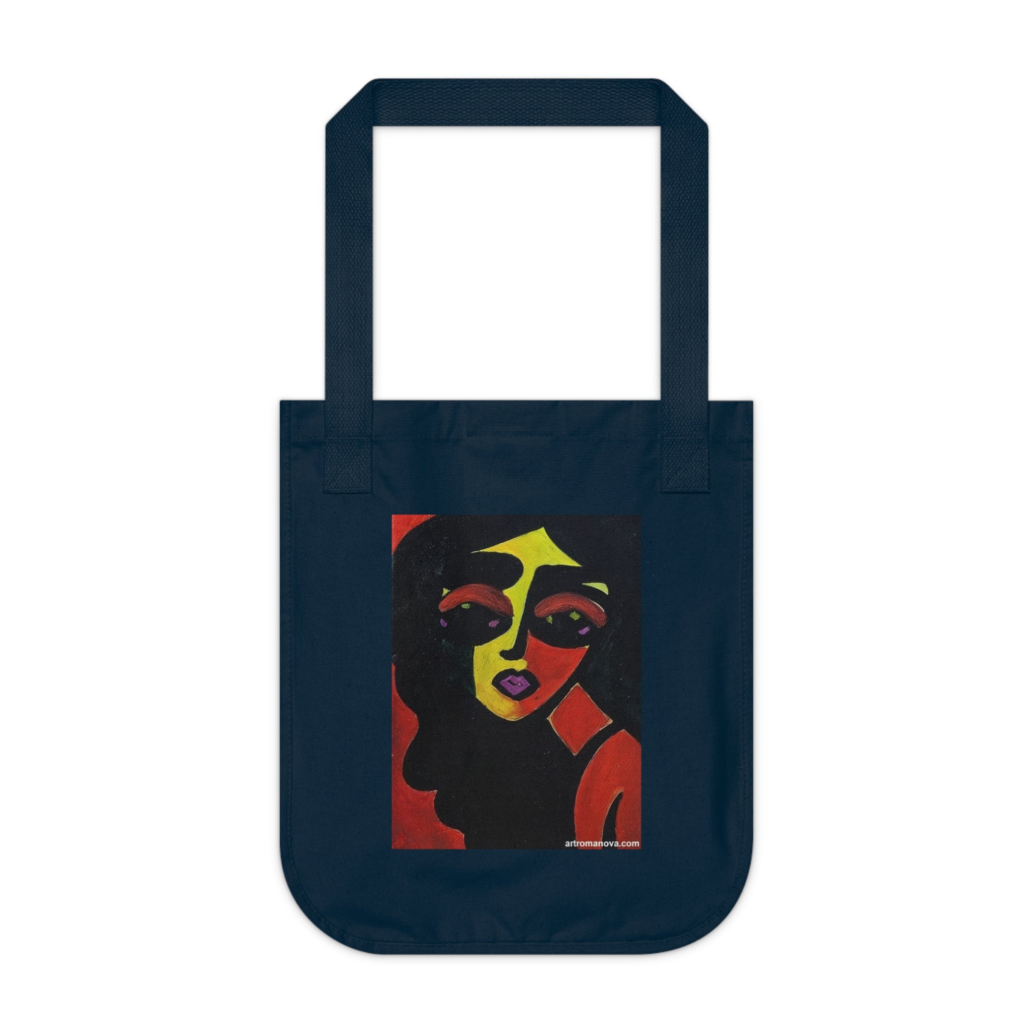 Sac cabas portrait de femme | Sac cabas en toile, style pop art, en coton écologique, fait main