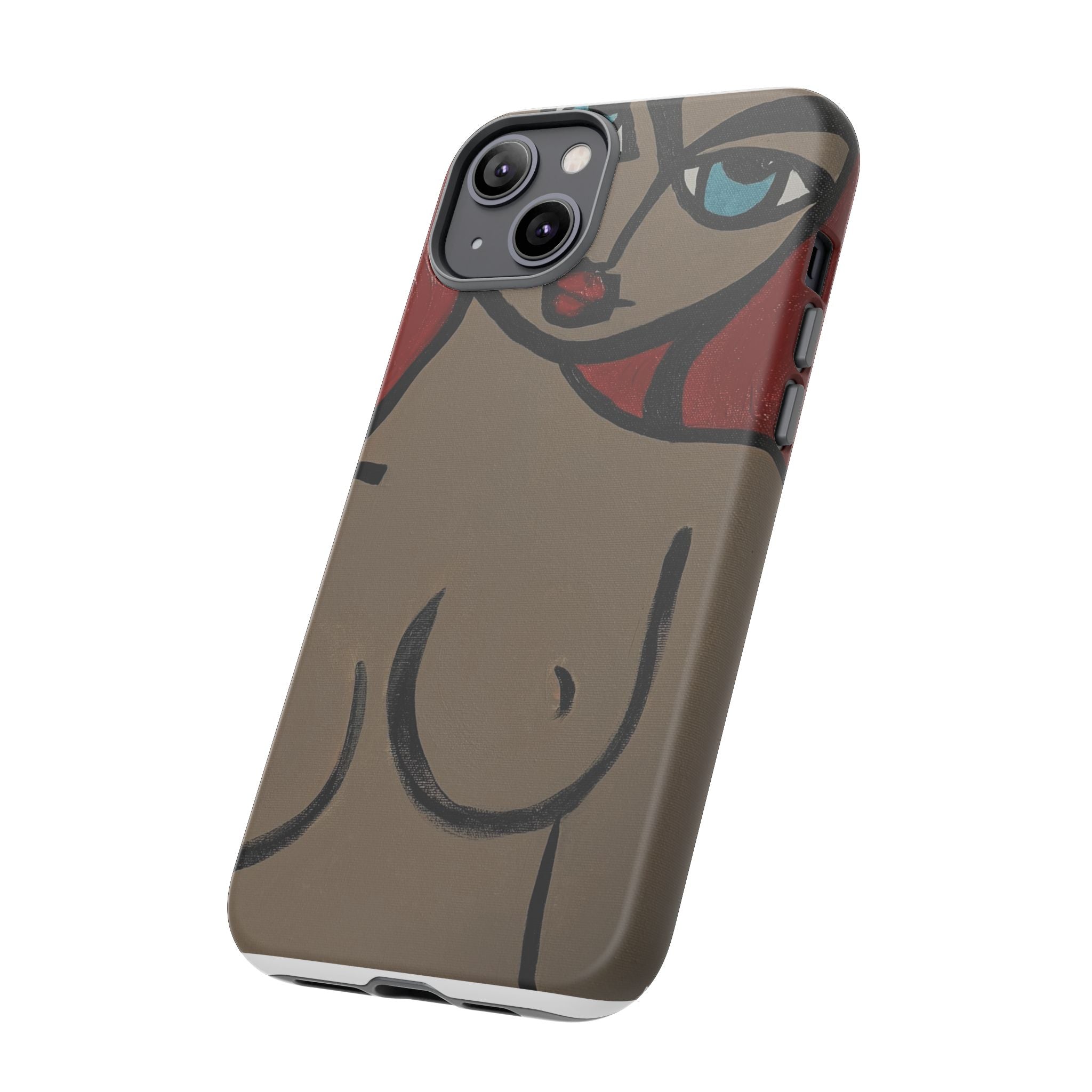 Coque de téléphone minimaliste | Figure féminine abstraite, faite main