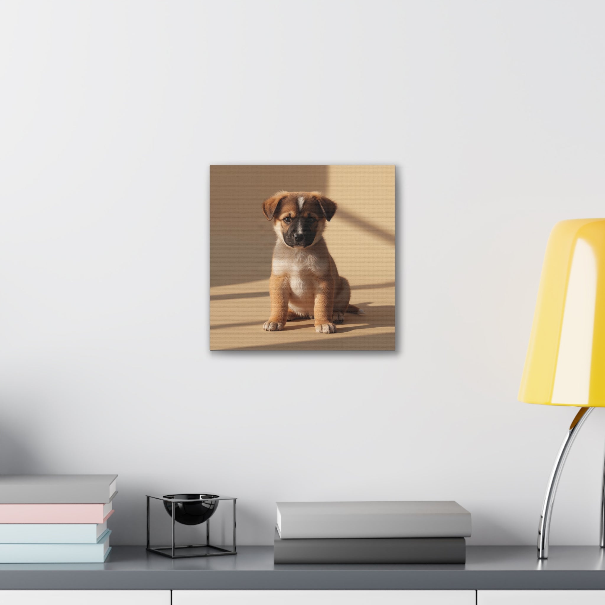 Brown Puppy Portrait Canvas, gift for dog lovers