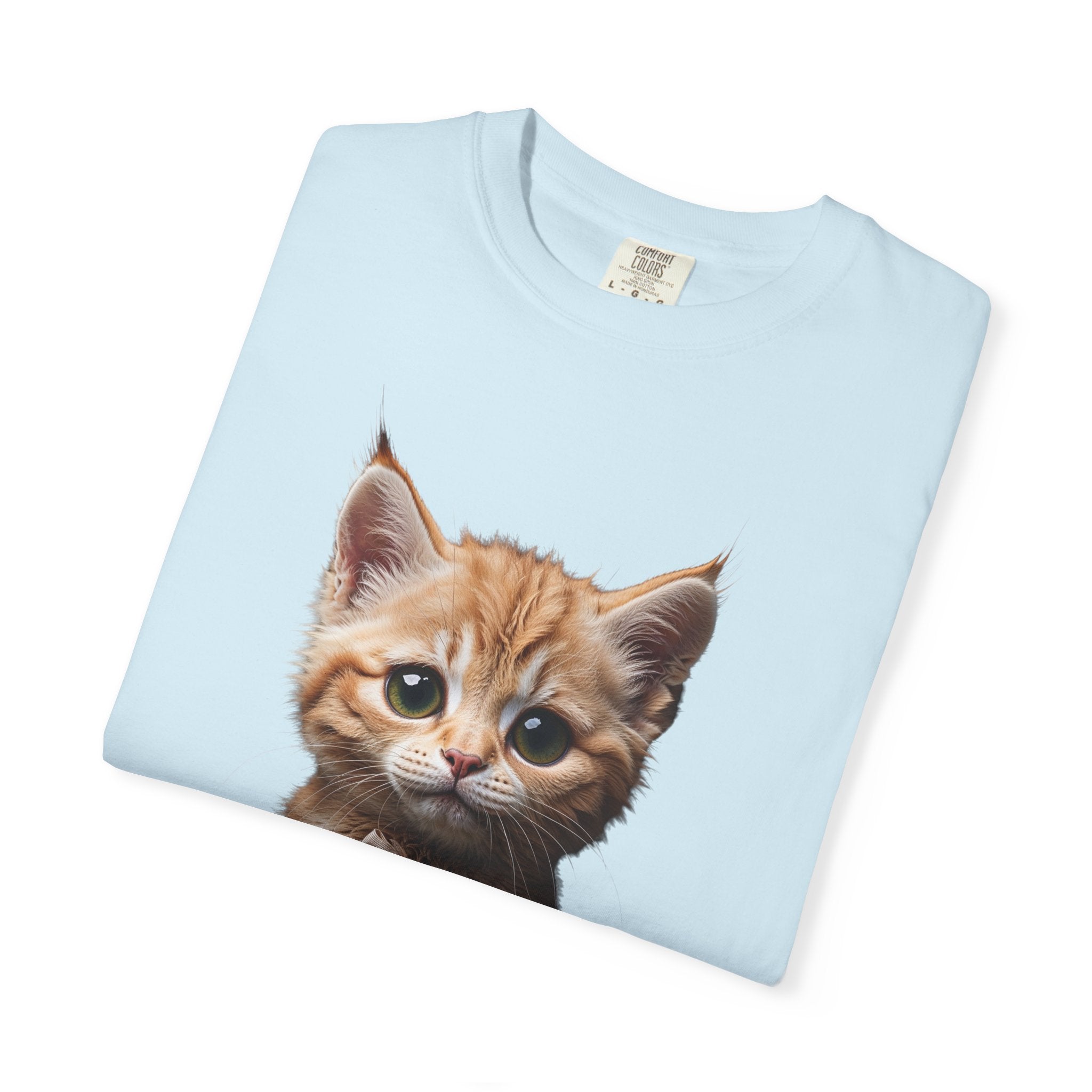 Kitten Illustration T-Shirt | Realistic Cat Portrait, organic cotton