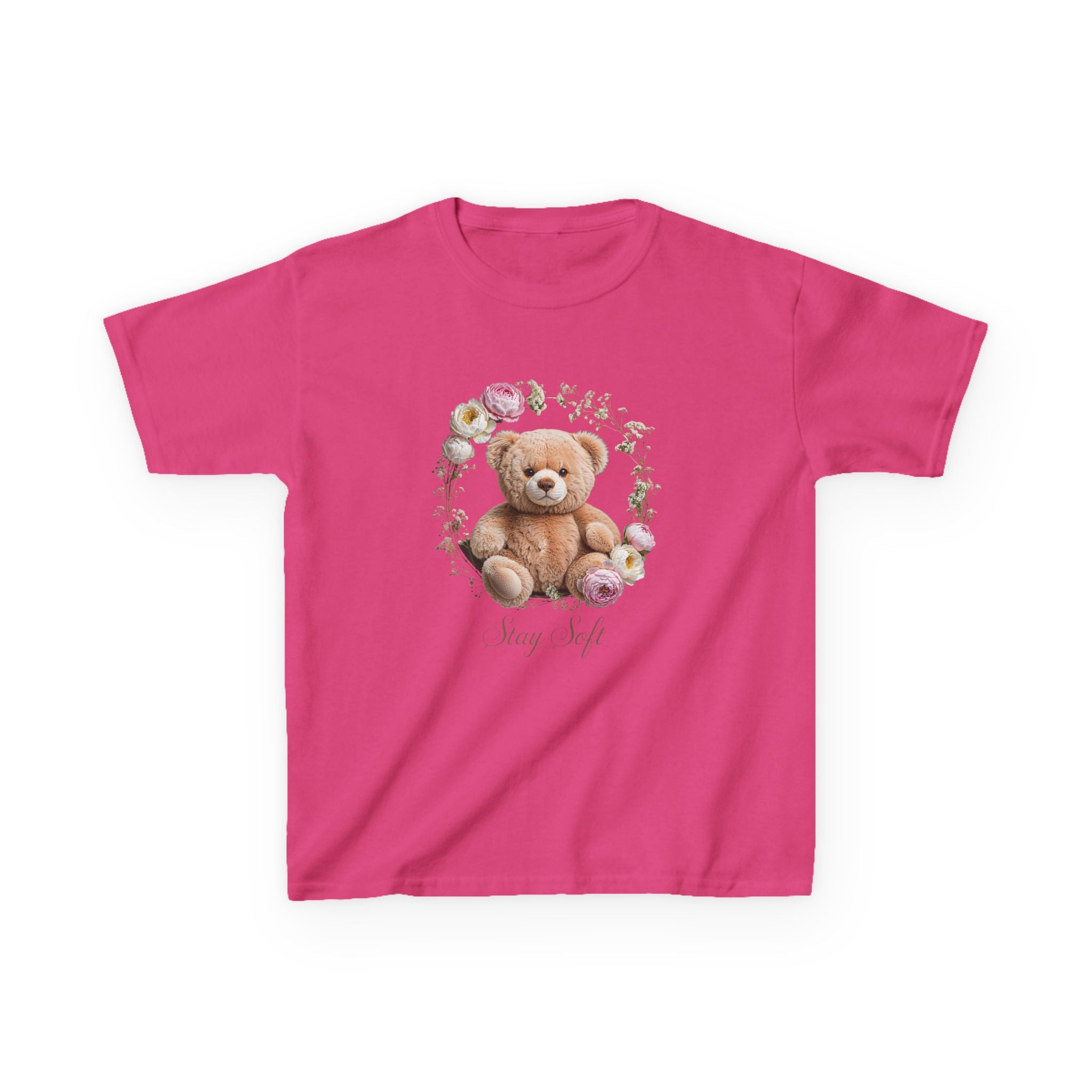 T-shirt enfant ours en peluche | T-shirt ours en peluche fleuri, T-shirt ours en peluche kawaii, Imprimé ours mignon, T-shirt unisexe doux