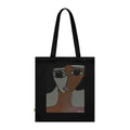 Sac fourre-tout peint de façon abstraite | Illustration de portrait d'art moderne, toile faite à la main, 100 % coton écologique