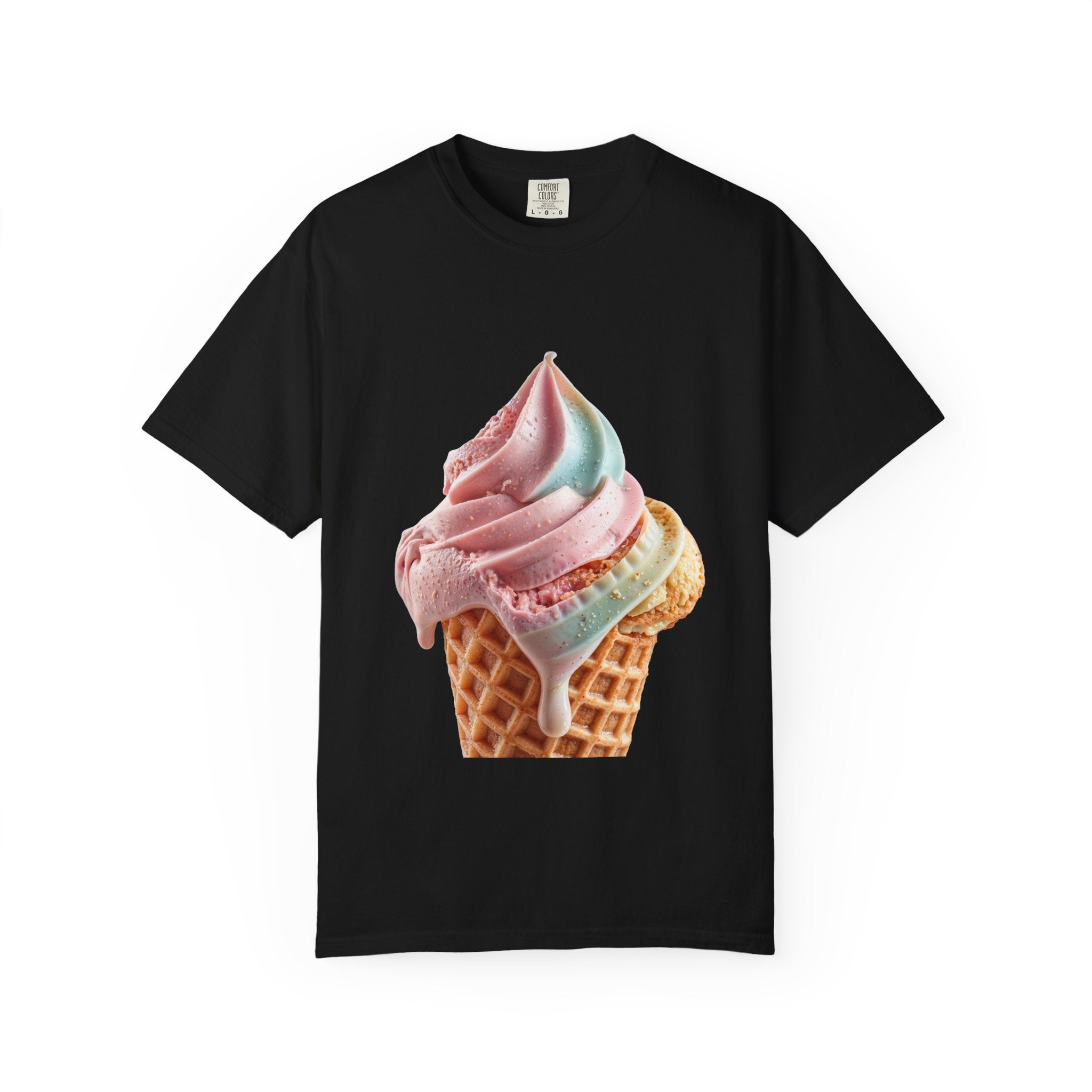 T-shirt Cornet de glace arc-en-ciel pastel | T-shirt dessert à la crème glacée molle