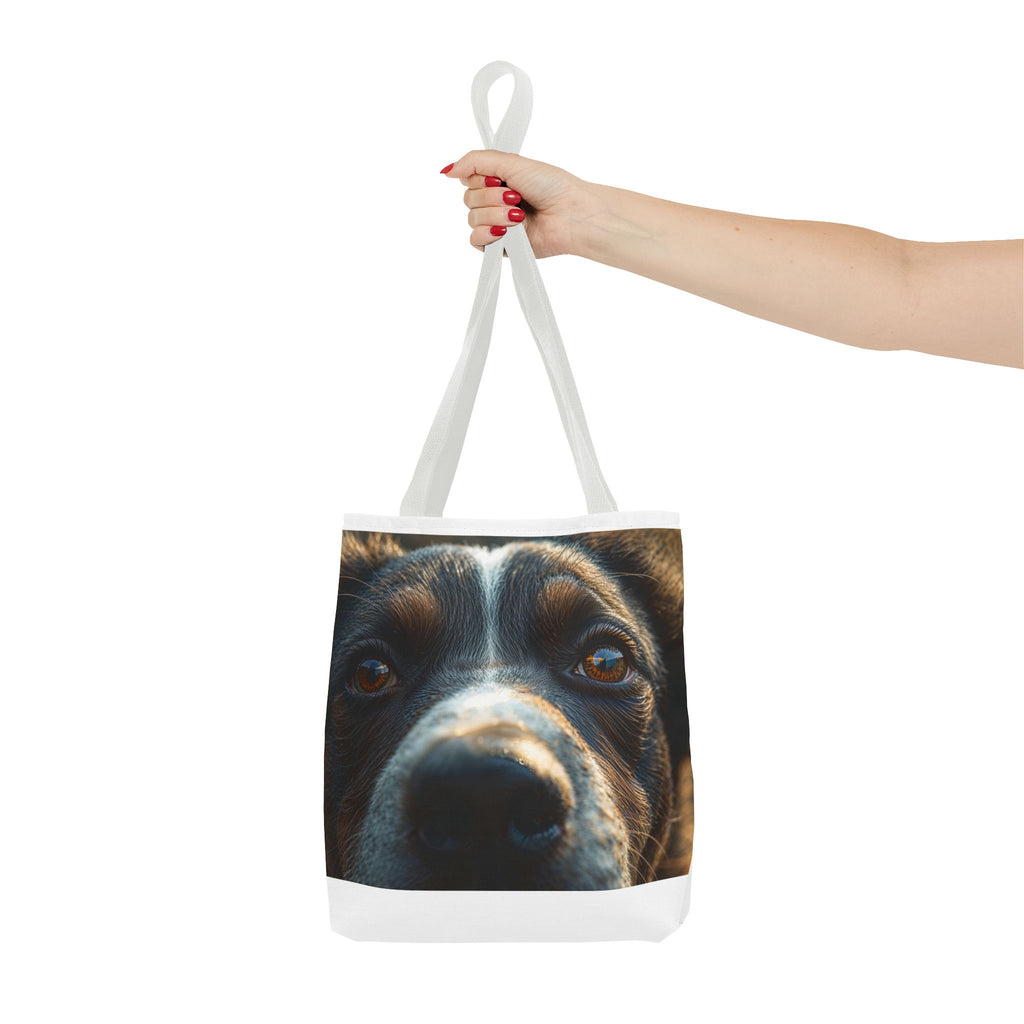 Sac fourre-tout avec gros plan sur la tête d'un chien | Portrait de chiot mignon, impression photo