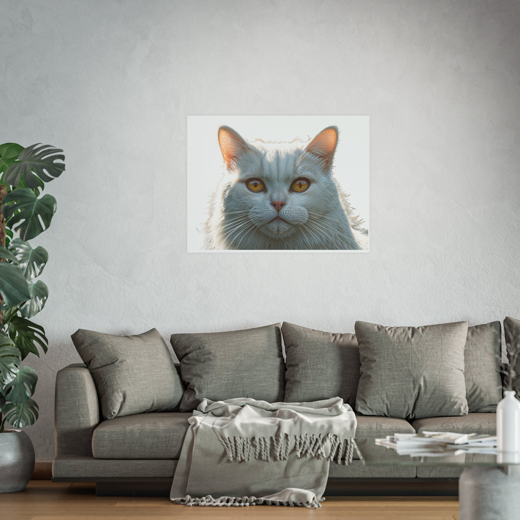 White Cat Portrait Poster | Cat Lover poster