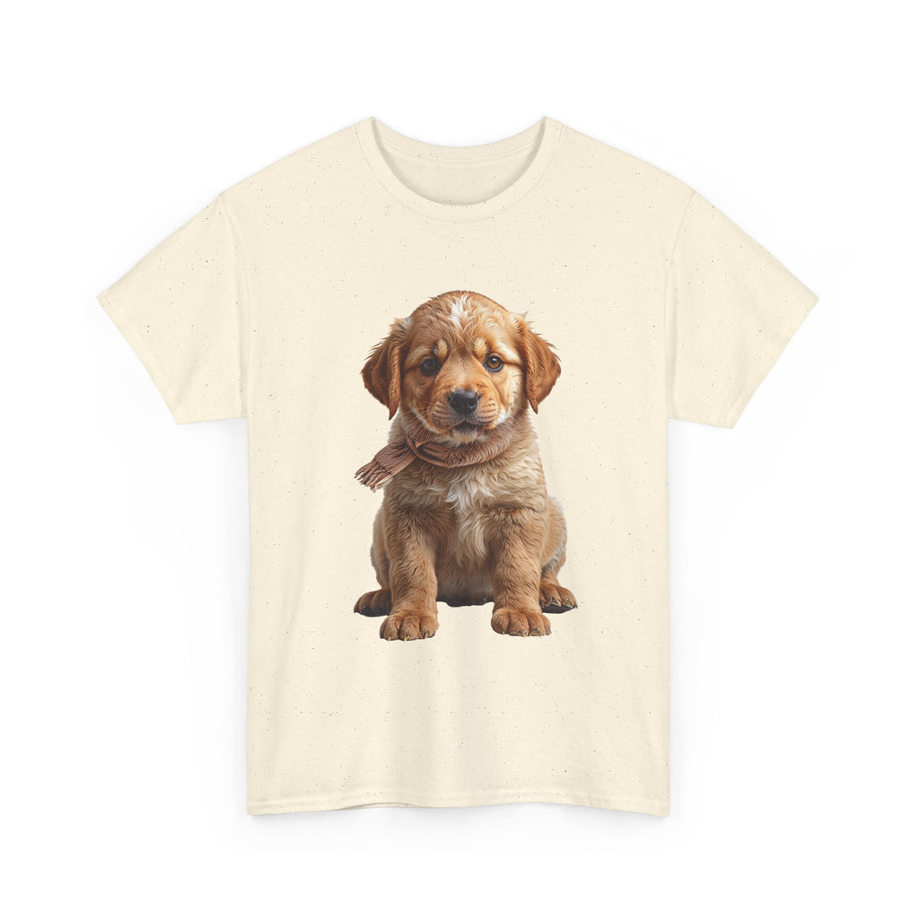 T-shirt chiot assis mignon | T-shirt chiot Golden Retriever