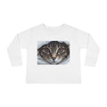 Tabby Cat Face Toddler Long Sleeve Tee | Cute Kitten Photo Shirt