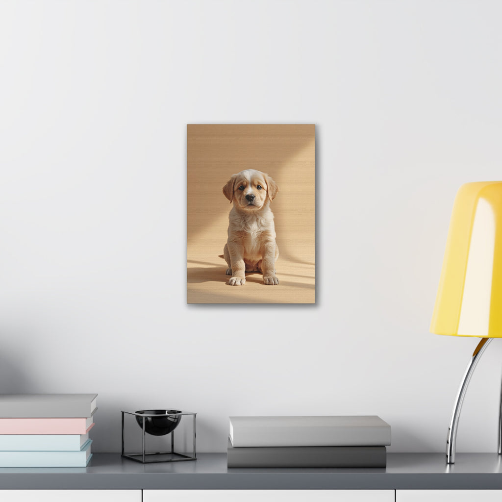 Golden Labrador Puppy Canvas, gift for dog lovers