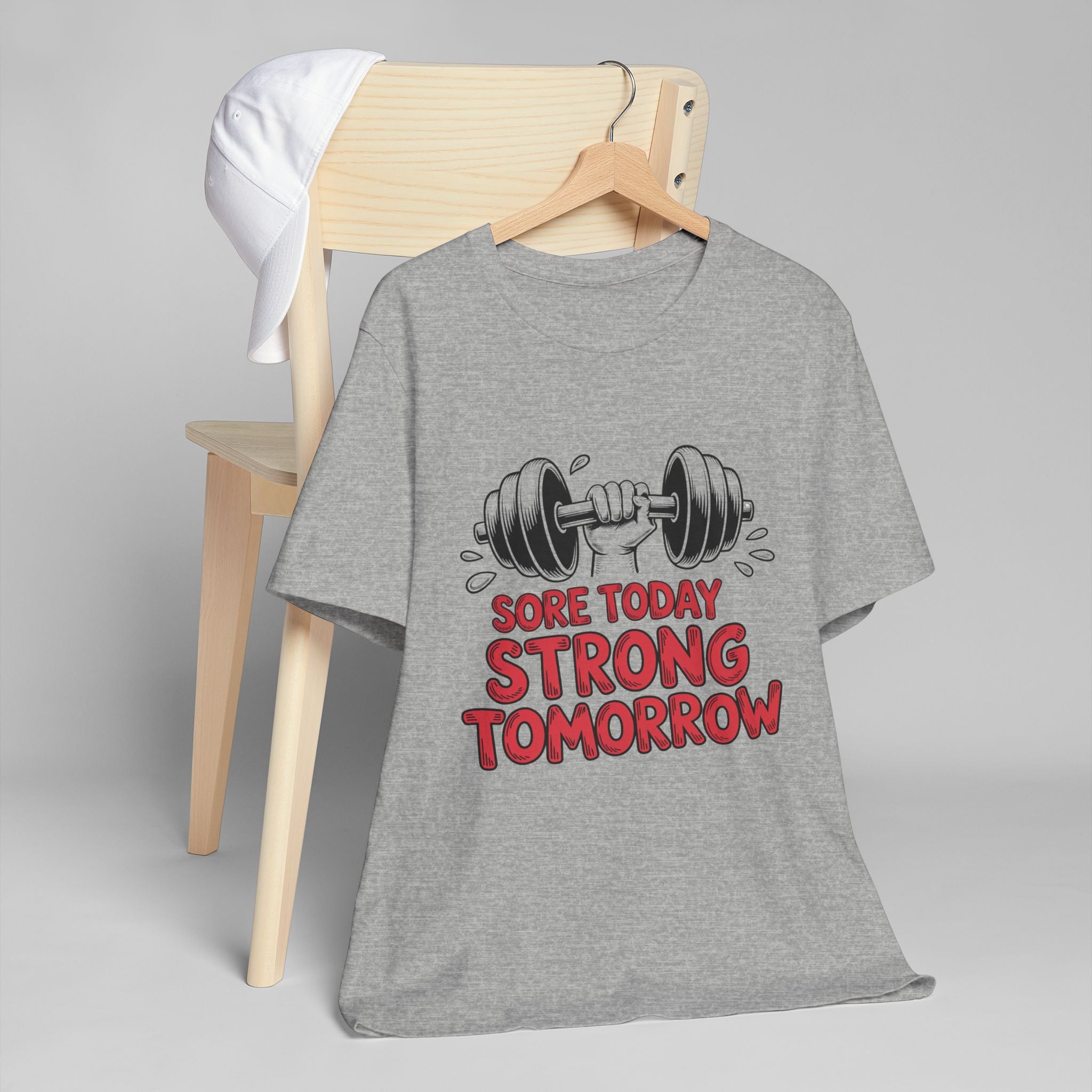 Sore Today Strong Tomorrow T-Shirt | Dumbbell Fitness Workout Tee
