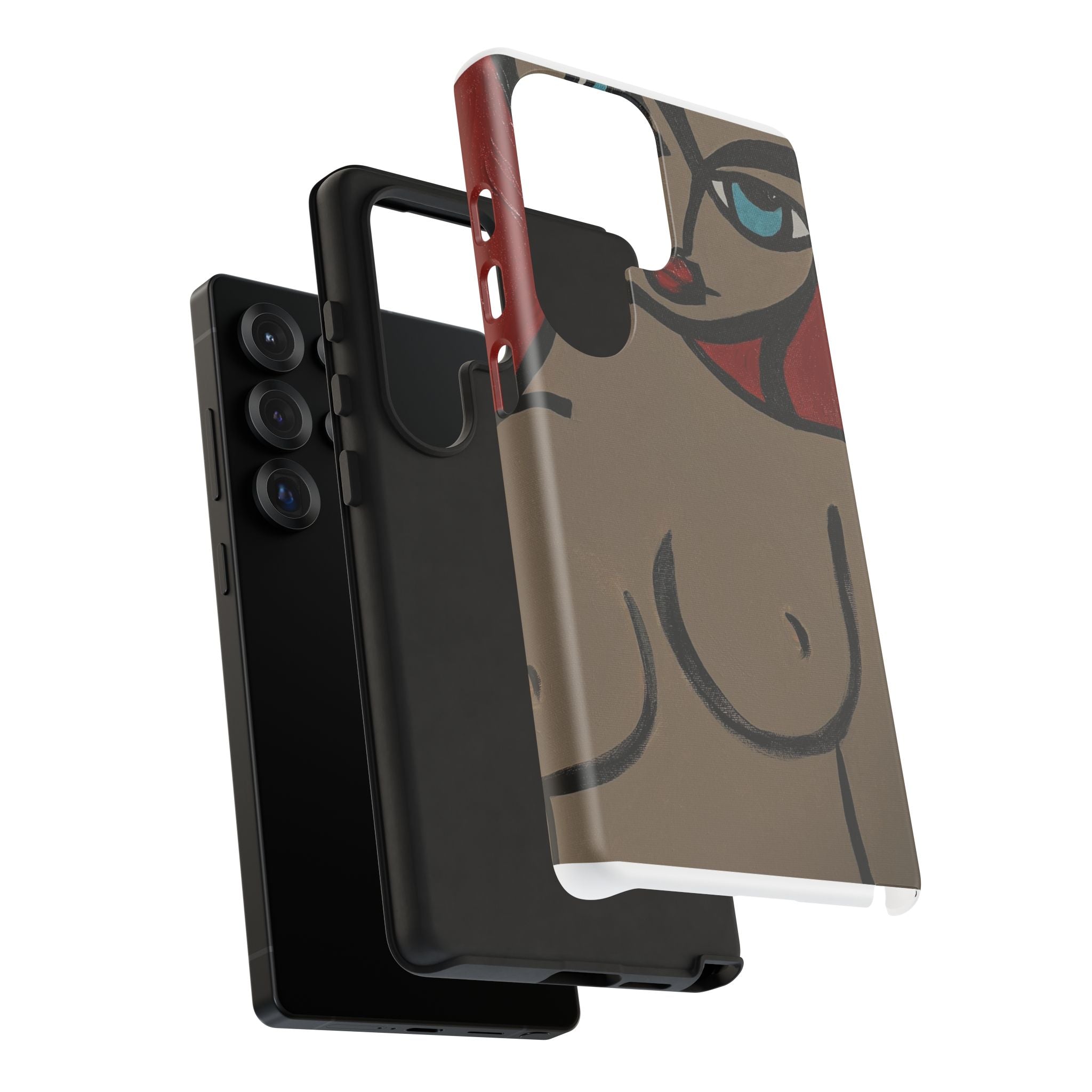 Coque de téléphone minimaliste | Figure féminine abstraite, faite main