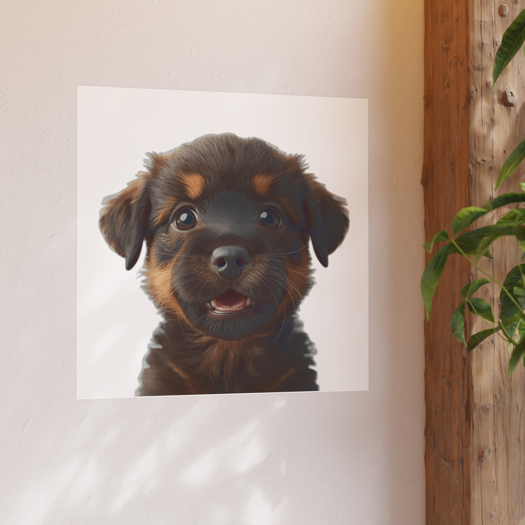 Smiling Rottweiler Puppy Poster | funny dog Poster, dog lover poster