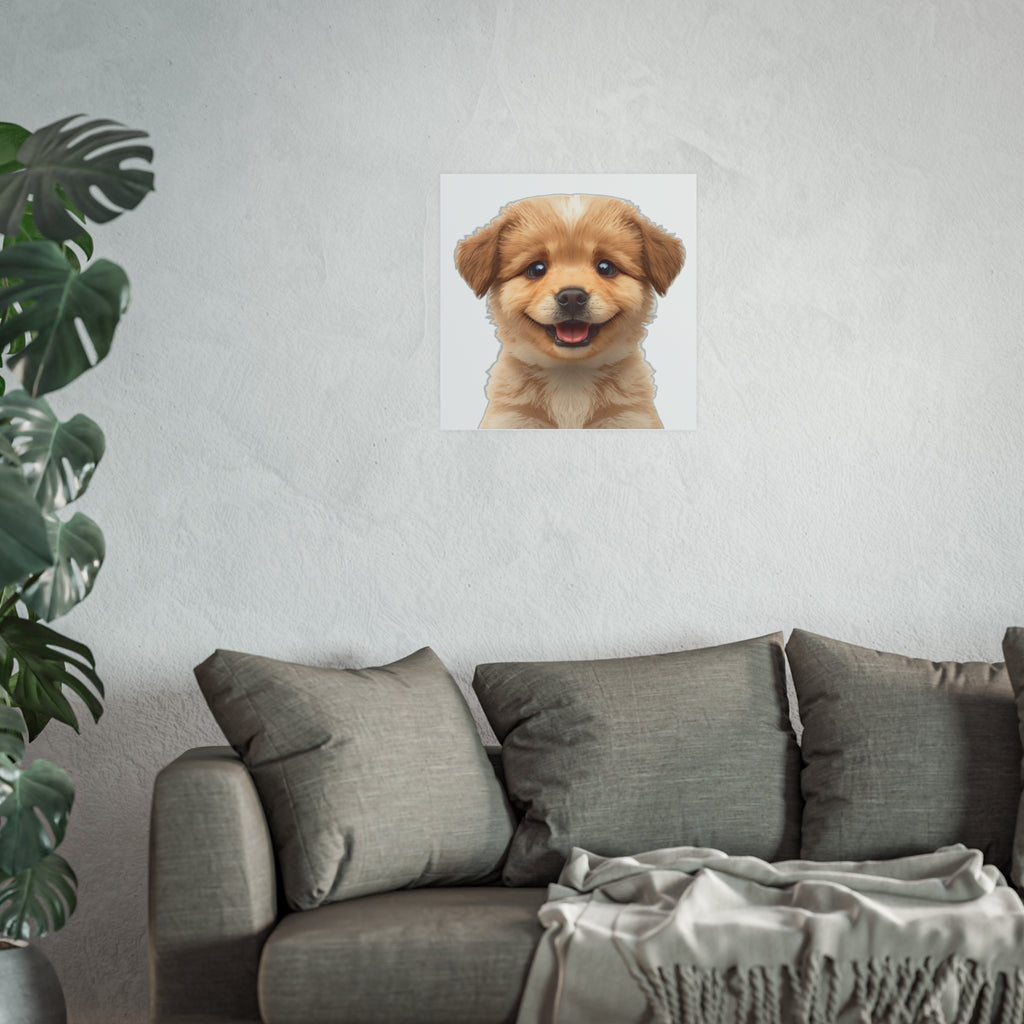 Smiling Fluffy Puppy Poster | puppy Poster, funny dog lover poster