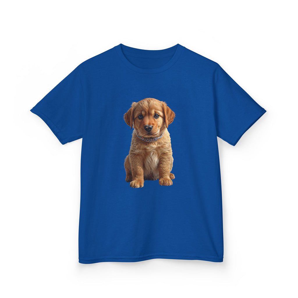 T-shirt enfant illustration chiot marron | T-shirt chien mignon, amoureux des animaux