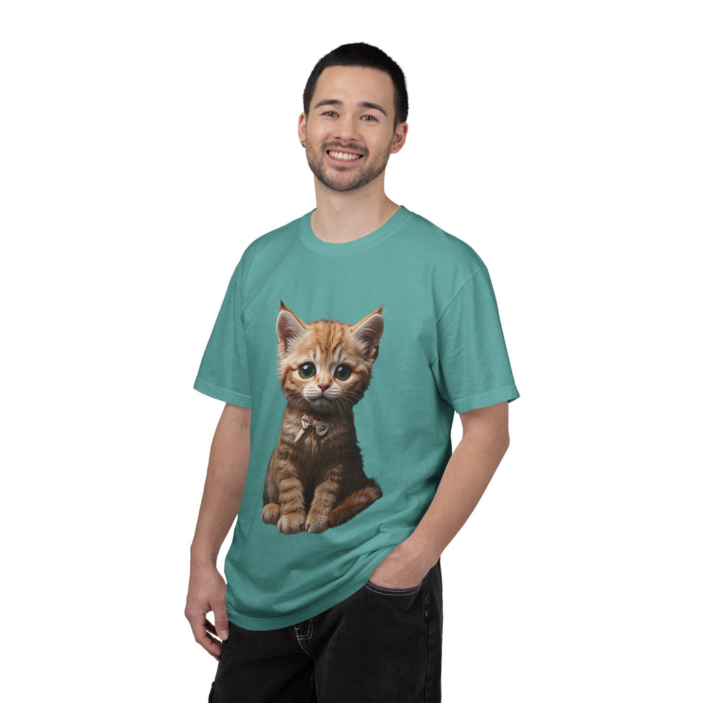 Kitten Illustration T-Shirt | Realistic Cat Portrait, organic cotton