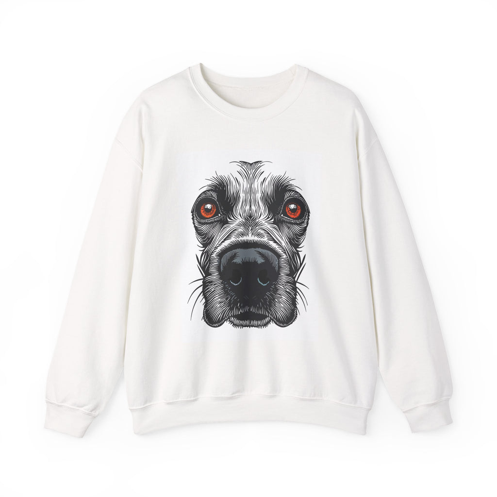 Sweat-shirt à col rond avec portrait réaliste de chien | Portrait de Labrador noir