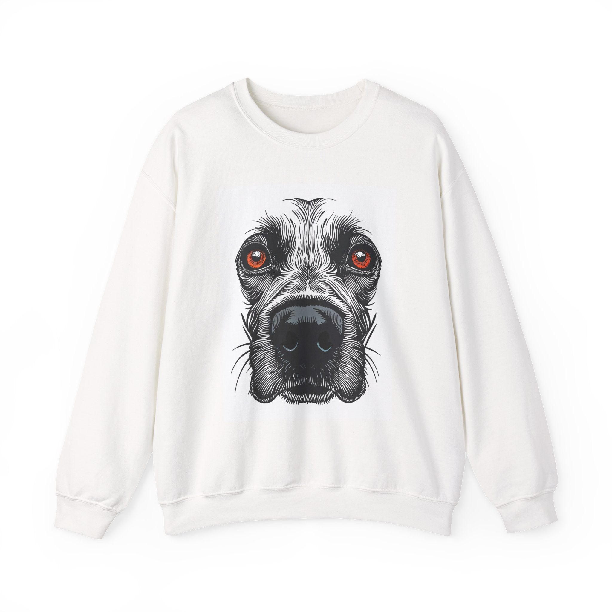 Sweat-shirt à col rond avec portrait réaliste de chien | Portrait de Labrador noir