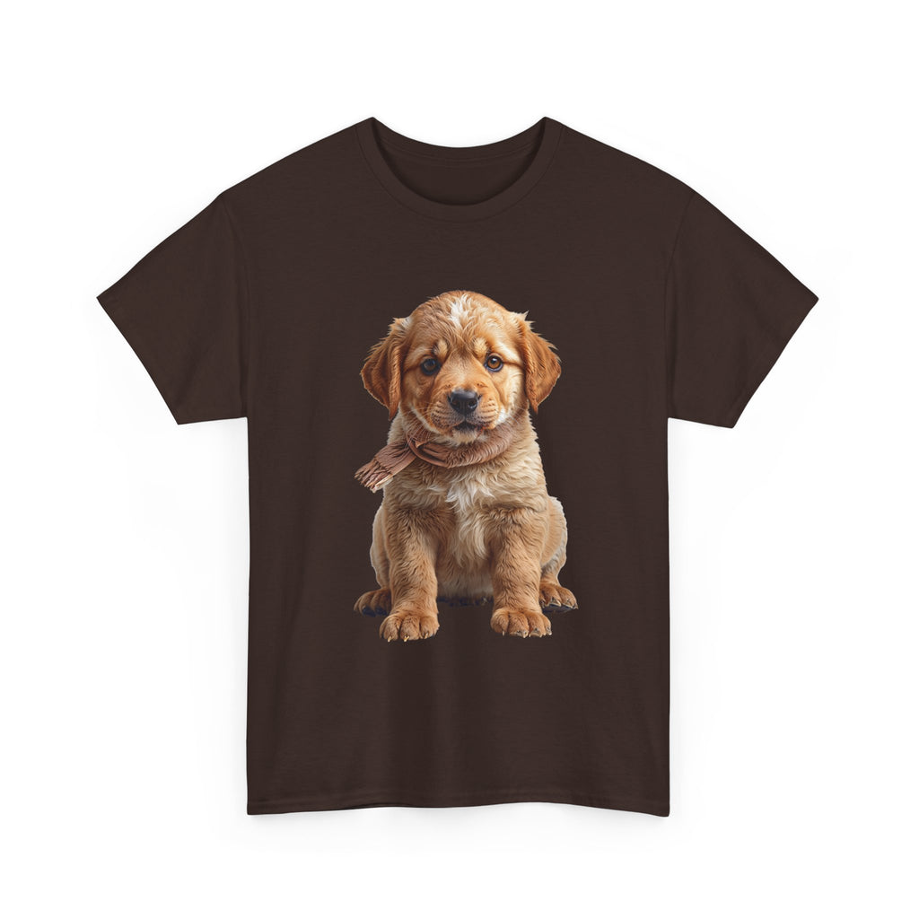 T-shirt chiot assis mignon | T-shirt chiot Golden Retriever