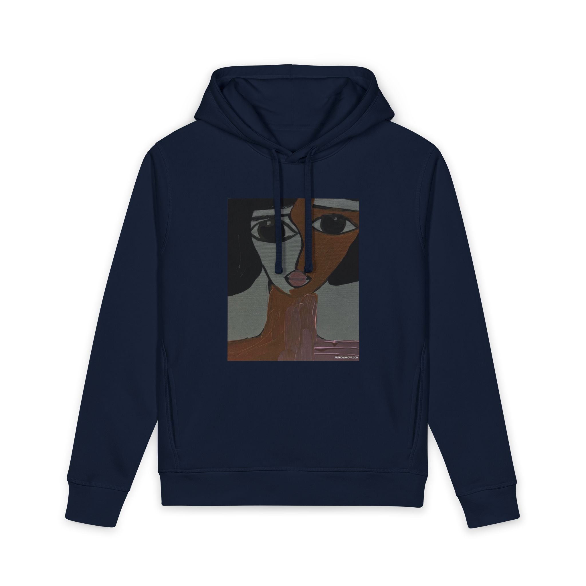 Sweat à capuche Portrait abstrait | Art contemporain minimaliste, toile faite main