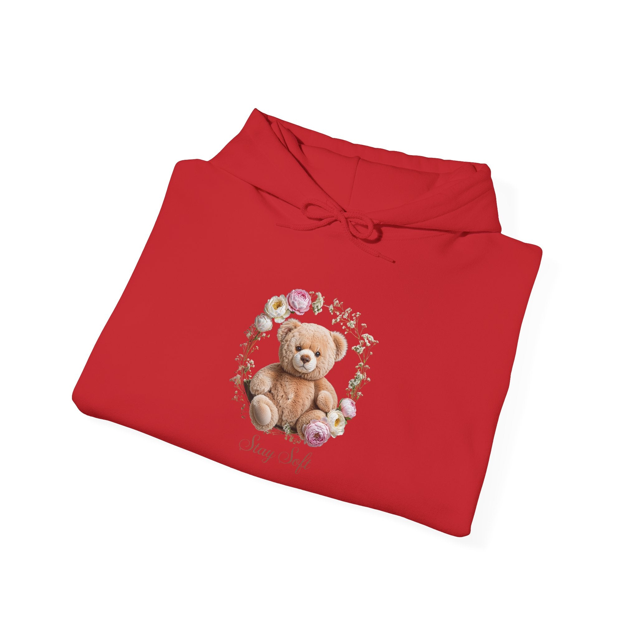 Sweat à capuche ours en peluche et couronne de fleurs | Sweat-shirt ours mignon avec roses