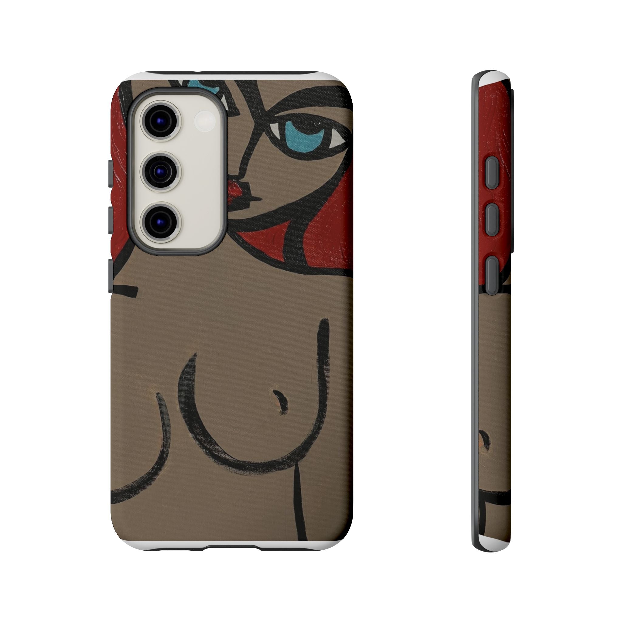 Coque de téléphone minimaliste | Figure féminine abstraite, faite main