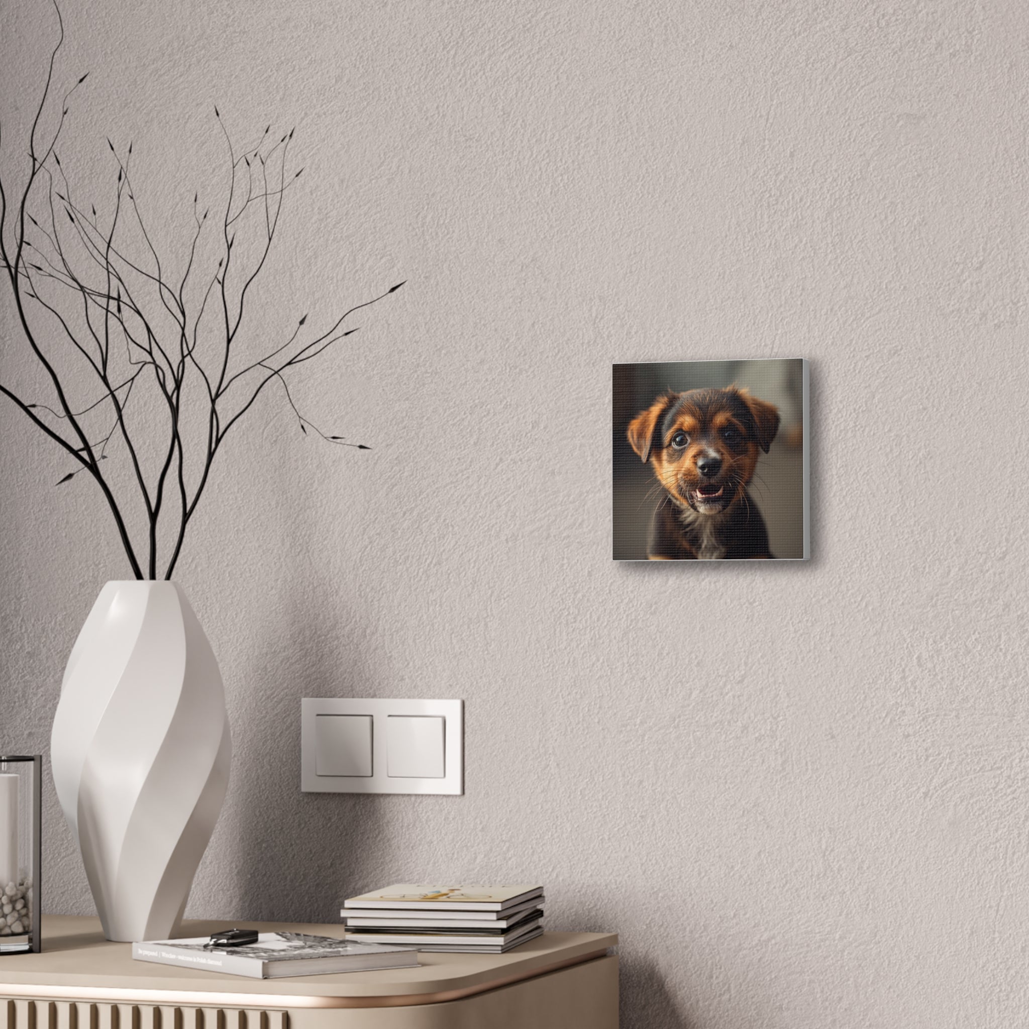 Smiling Puppy Portrait Canvas, gift for doh lovers