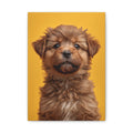 Cute Brown Puppy Portrait Canvas, gift for dog lovers