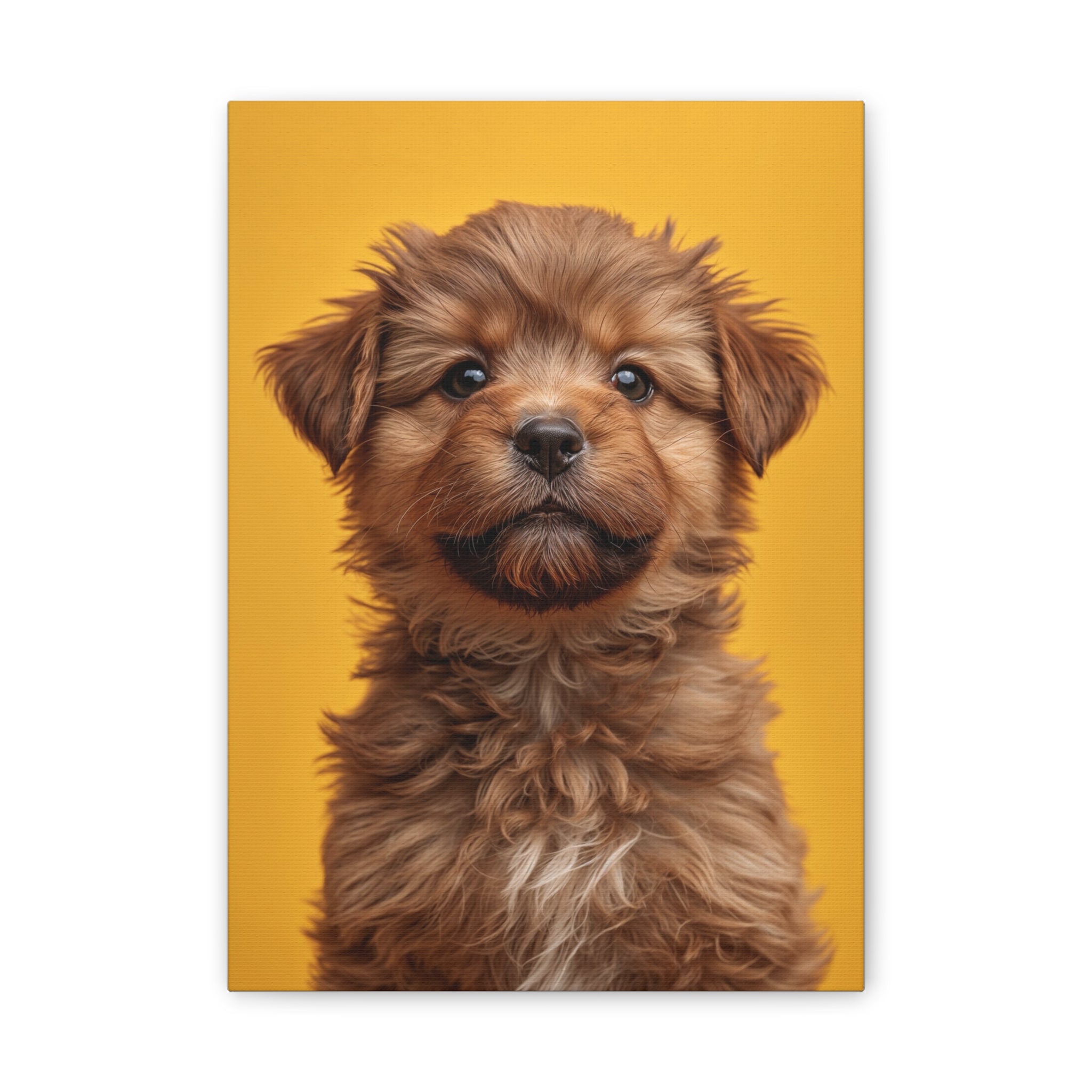 Cute Brown Puppy Portrait Canvas, gift for dog lovers