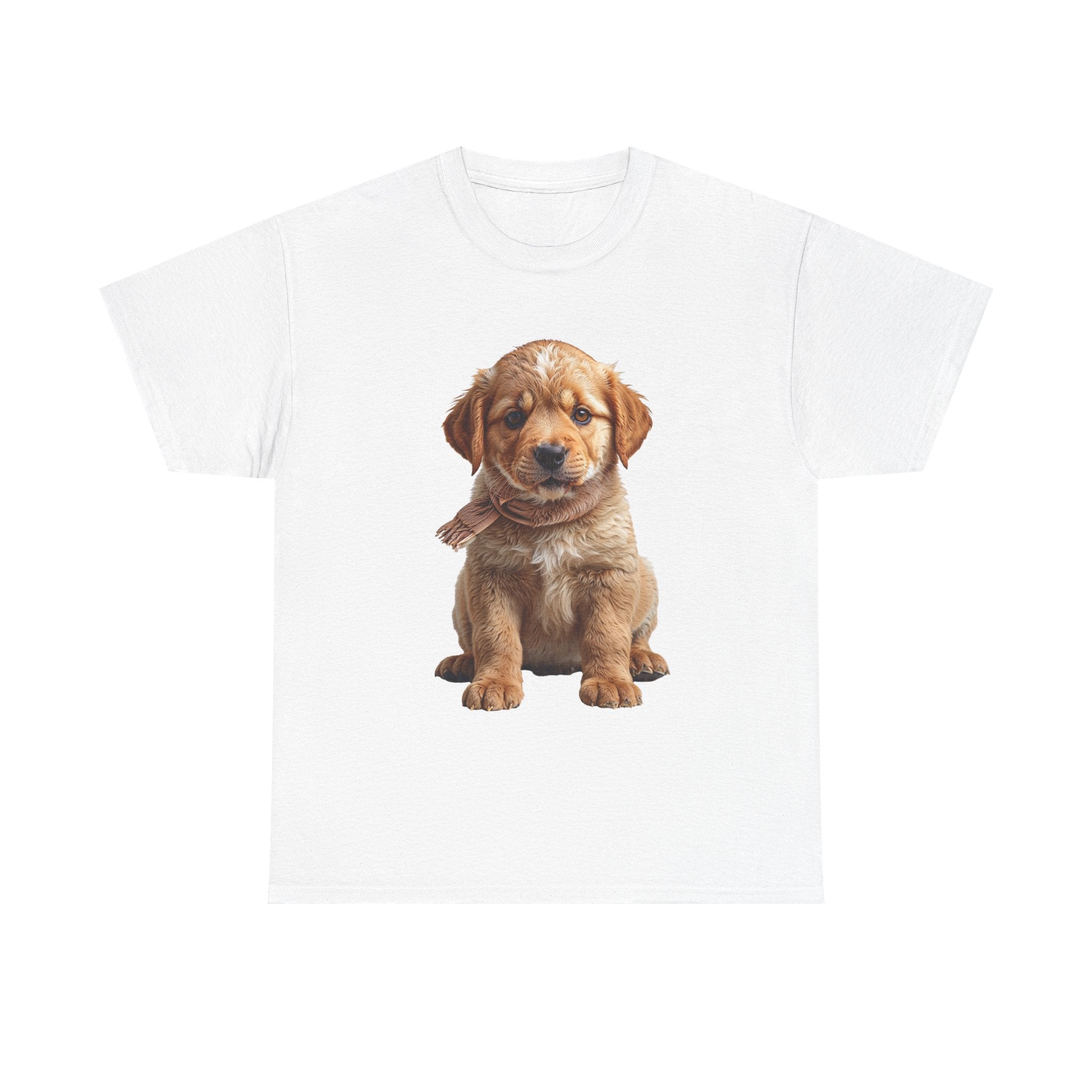 T-shirt chiot assis mignon | T-shirt chiot Golden Retriever