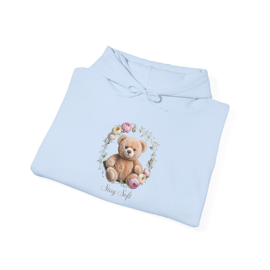 Sweat à capuche ours en peluche et couronne de fleurs | Sweat-shirt ours mignon avec roses