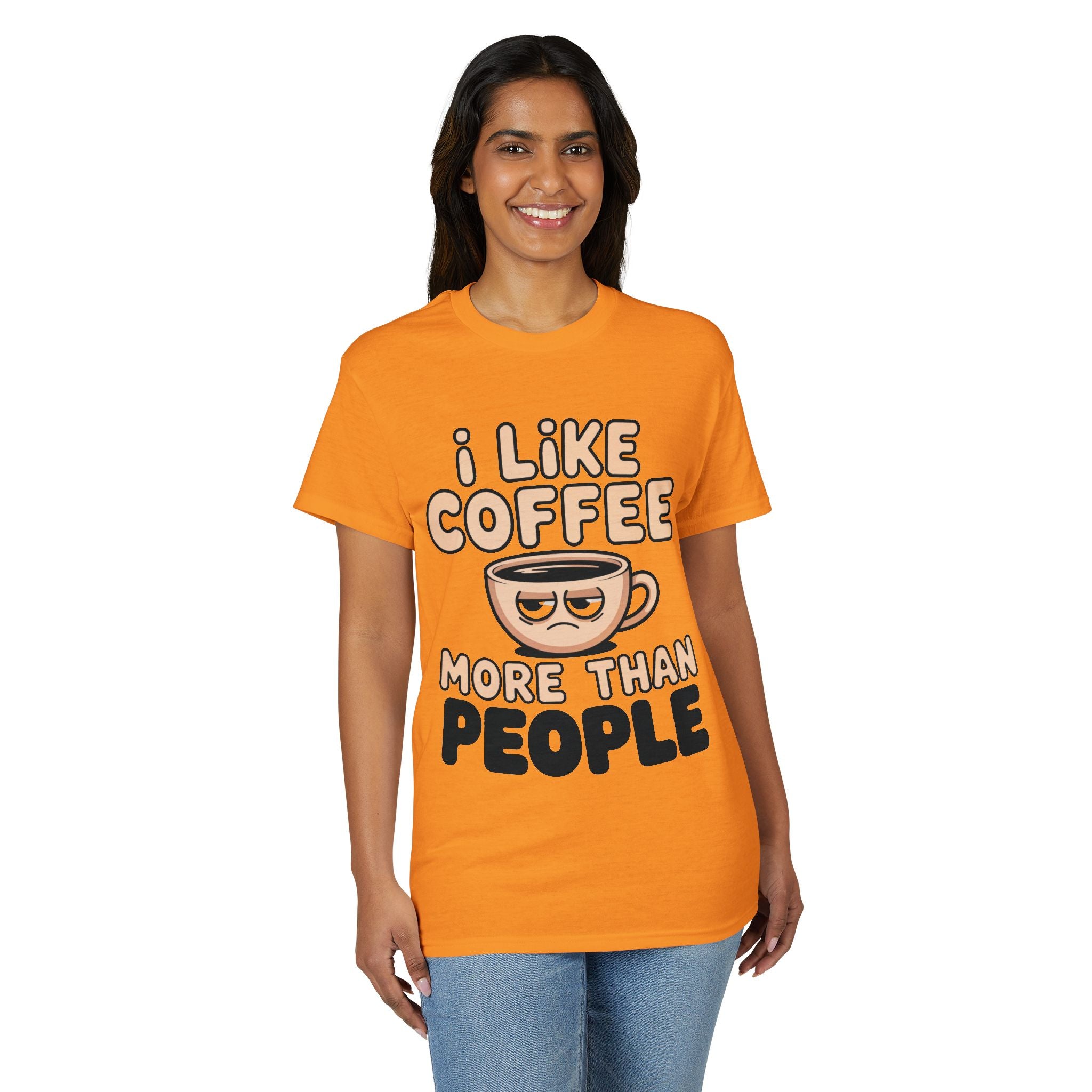I Like Coffee More Than People T-Shirt | Coffee Lover Tee, Original Motivational T-Shirt, Unisex Cotton Graphic Tee