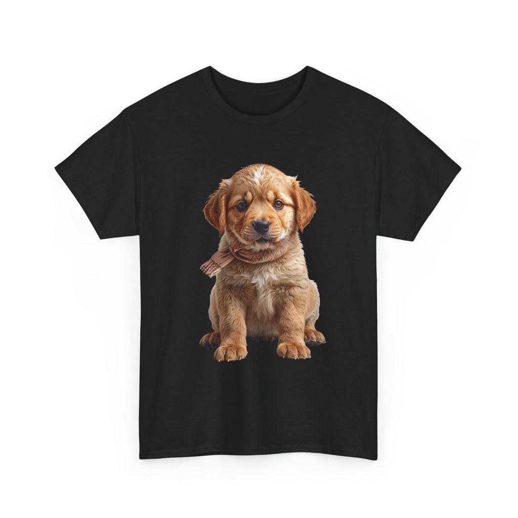 T-shirt chiot assis mignon | T-shirt chiot Golden Retriever