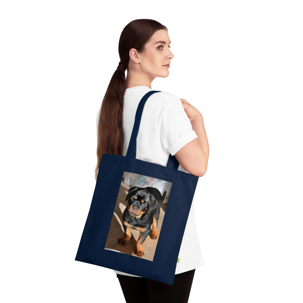Sac fourre-tout photo Rottweiler | Sac fourre-tout en toile avec portrait de chien, en coton écologique