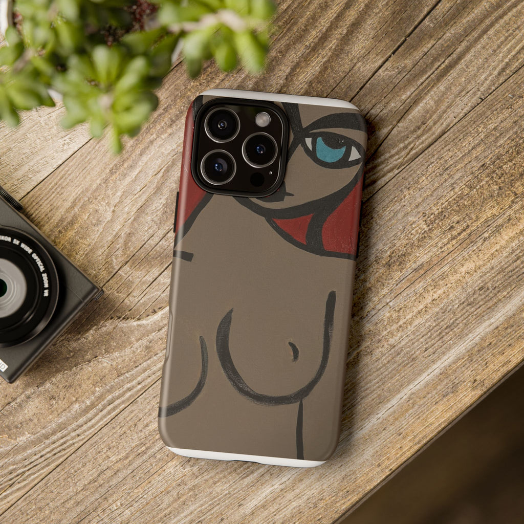 Coque de téléphone minimaliste | Figure féminine abstraite, faite main