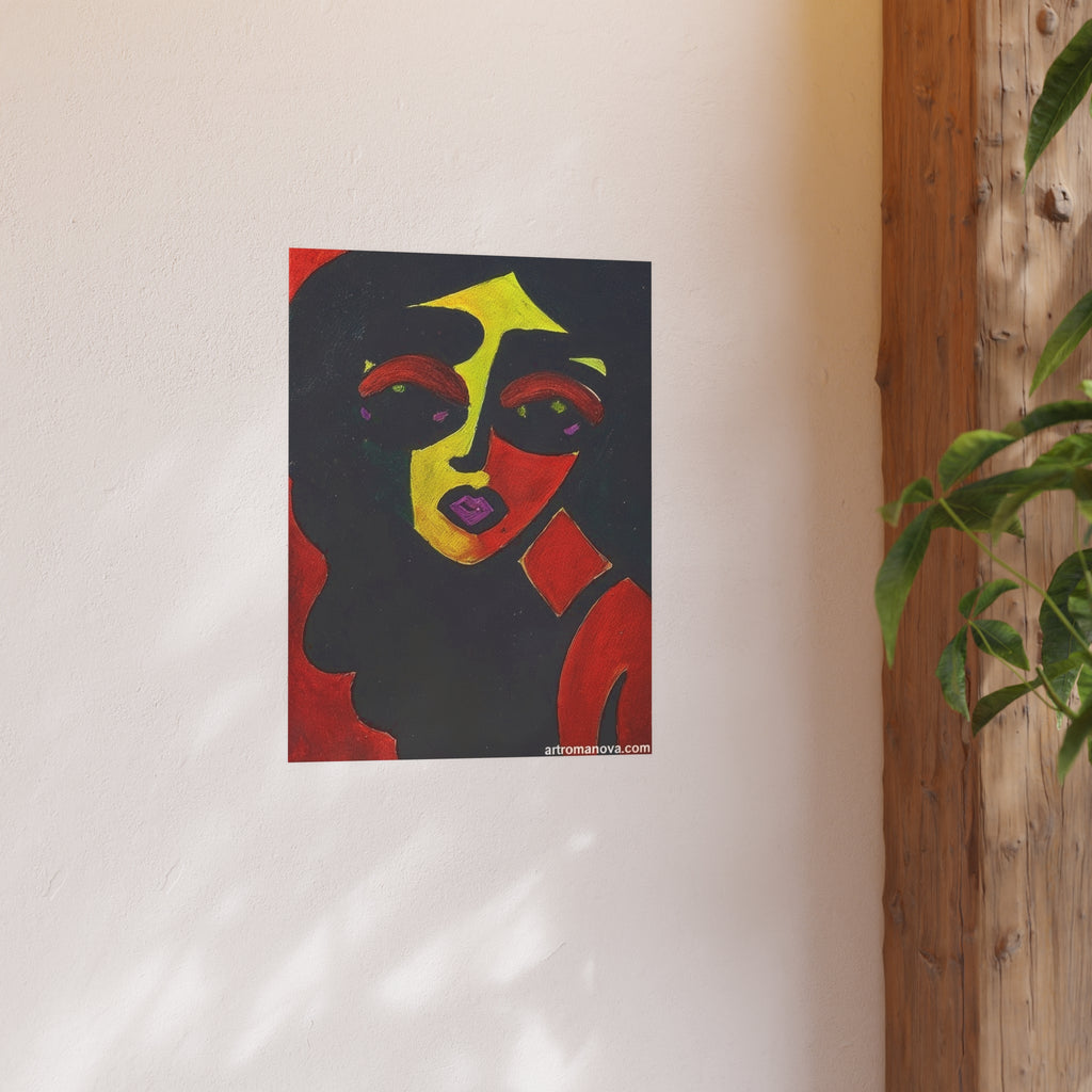 Poster, Abstract Pop Art Woman Poster | Satin & Archival Matte