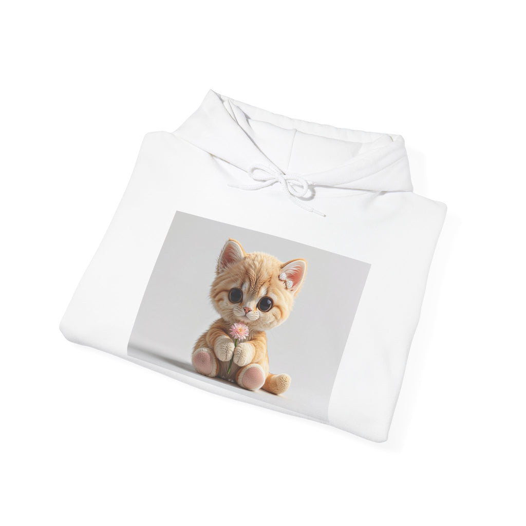 Sweat à capuche illustré d'un adorable chaton orange | Sweat-shirt graphique chat mignon