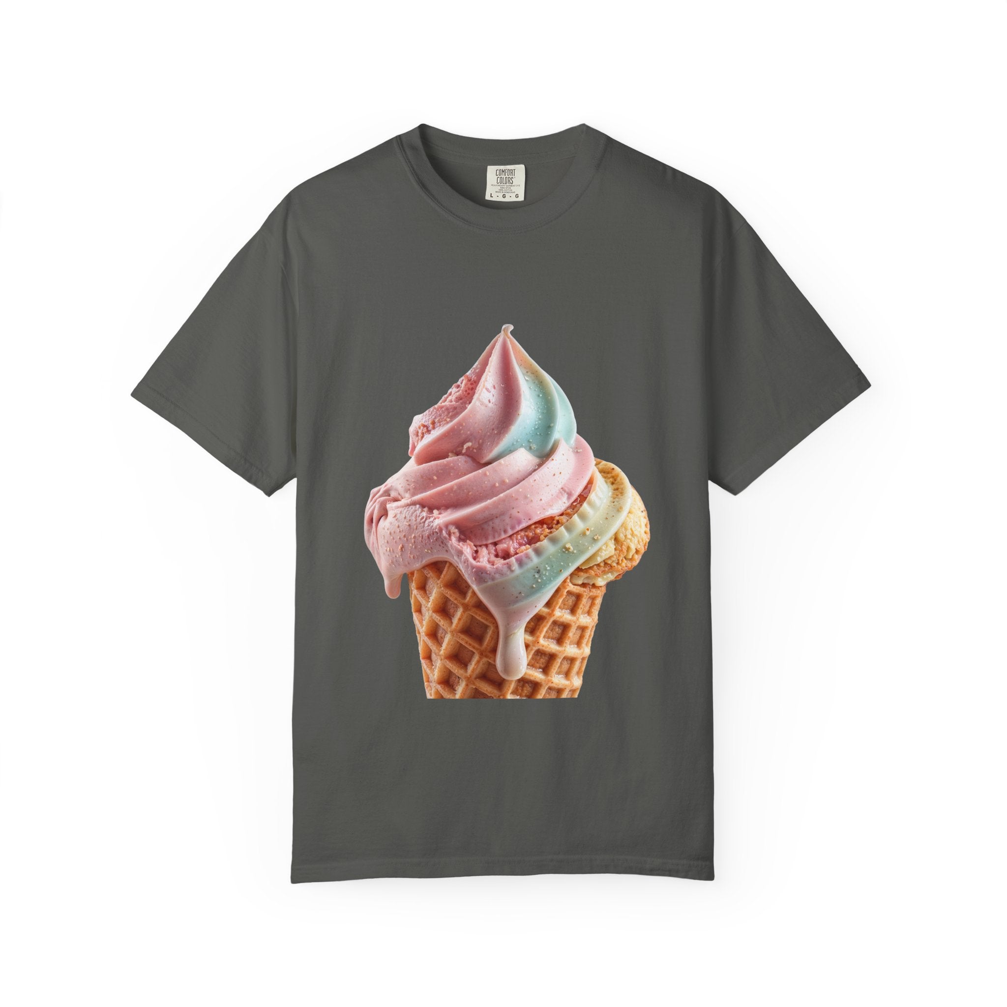 T-shirt Cornet de glace arc-en-ciel pastel | T-shirt dessert à la crème glacée molle
