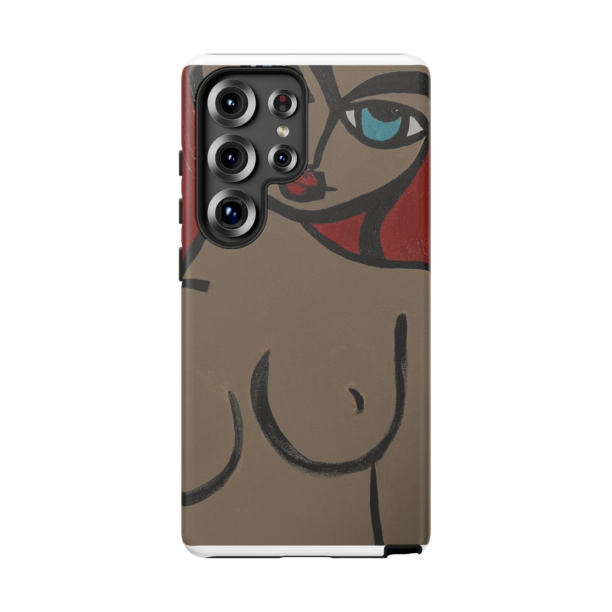 Coque de téléphone minimaliste | Figure féminine abstraite, faite main