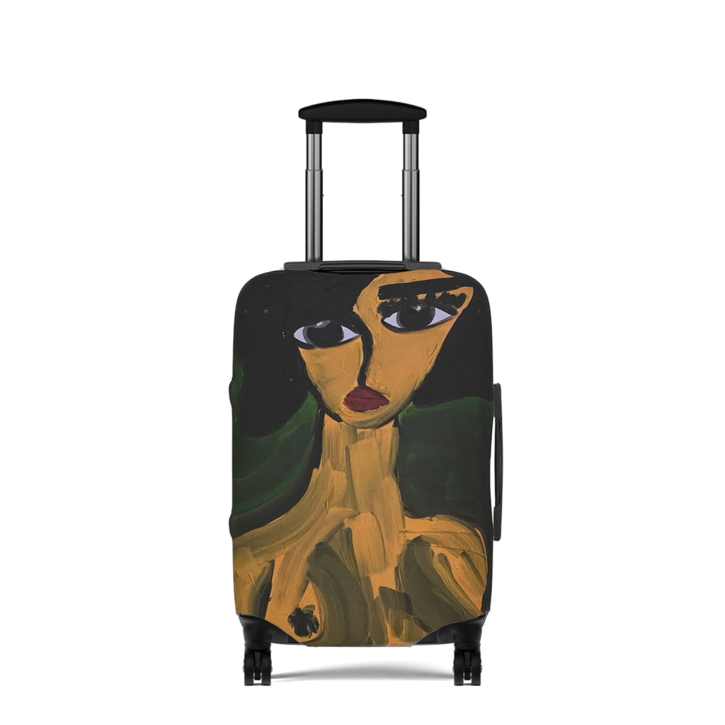 Housse de valise à portrait abstrait | Housse de valise avec visage de femme peint