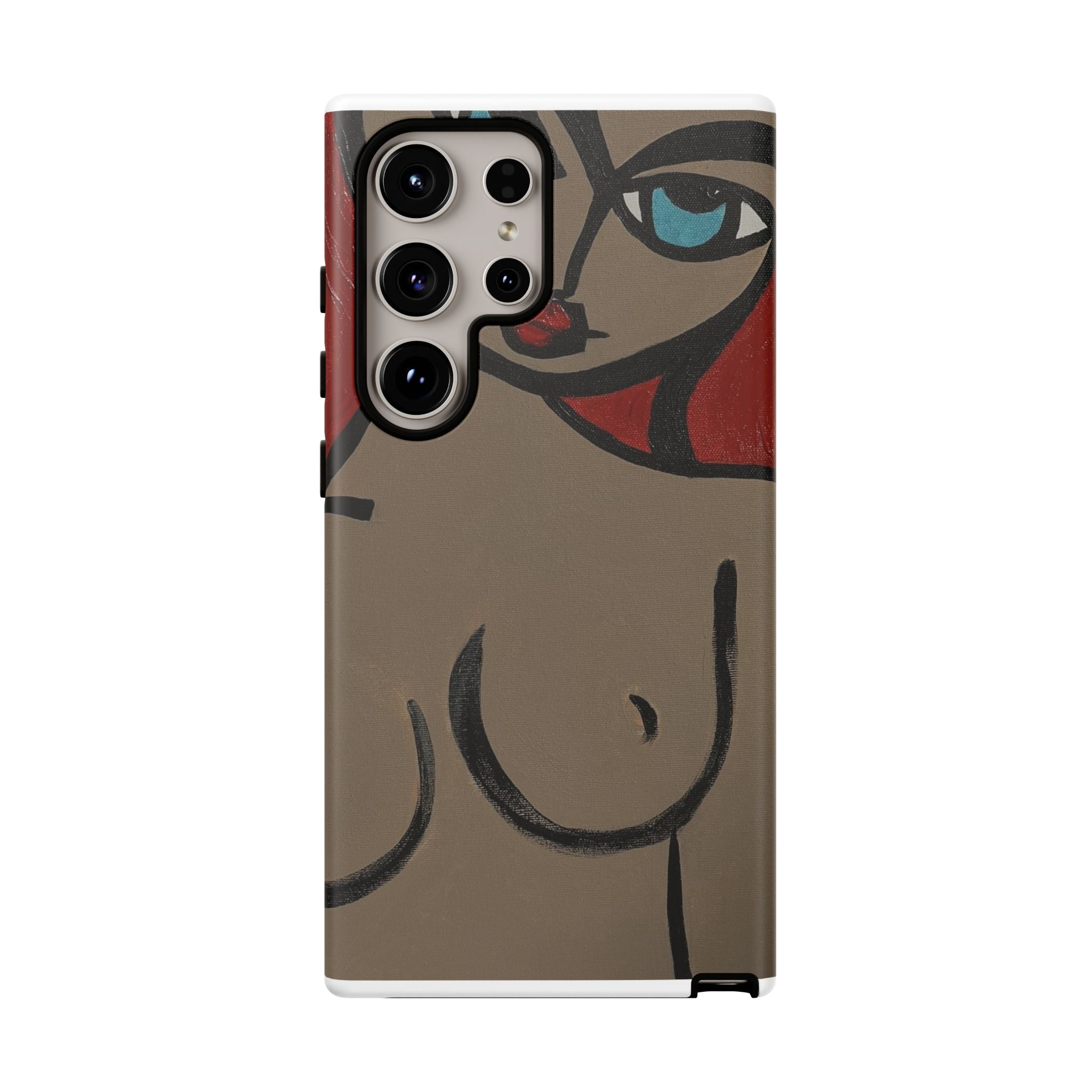 Coque de téléphone minimaliste | Figure féminine abstraite, faite main